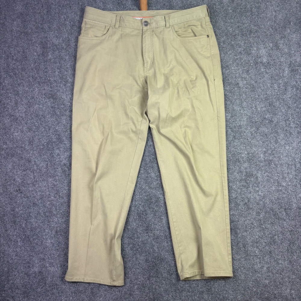 Tommy Bahama Boracay Pants Mens 36x30 Tan Khaki Cotton Tencel Stretch Straight - Picture 1 of 6